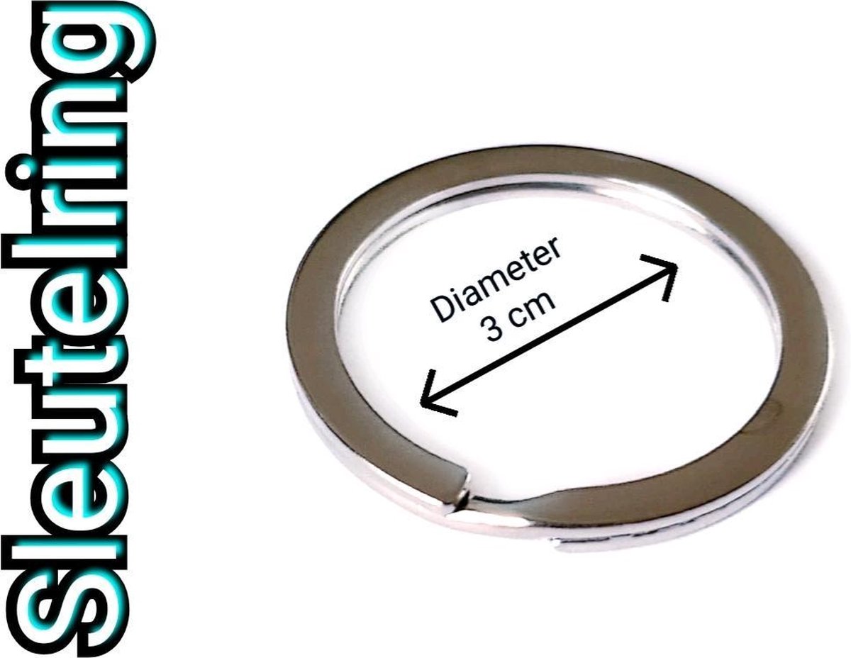 Zilveren sleutelringen 30 mm diameter (250 stuks) | Sleutelring voor sleutelhanger | Splitringen